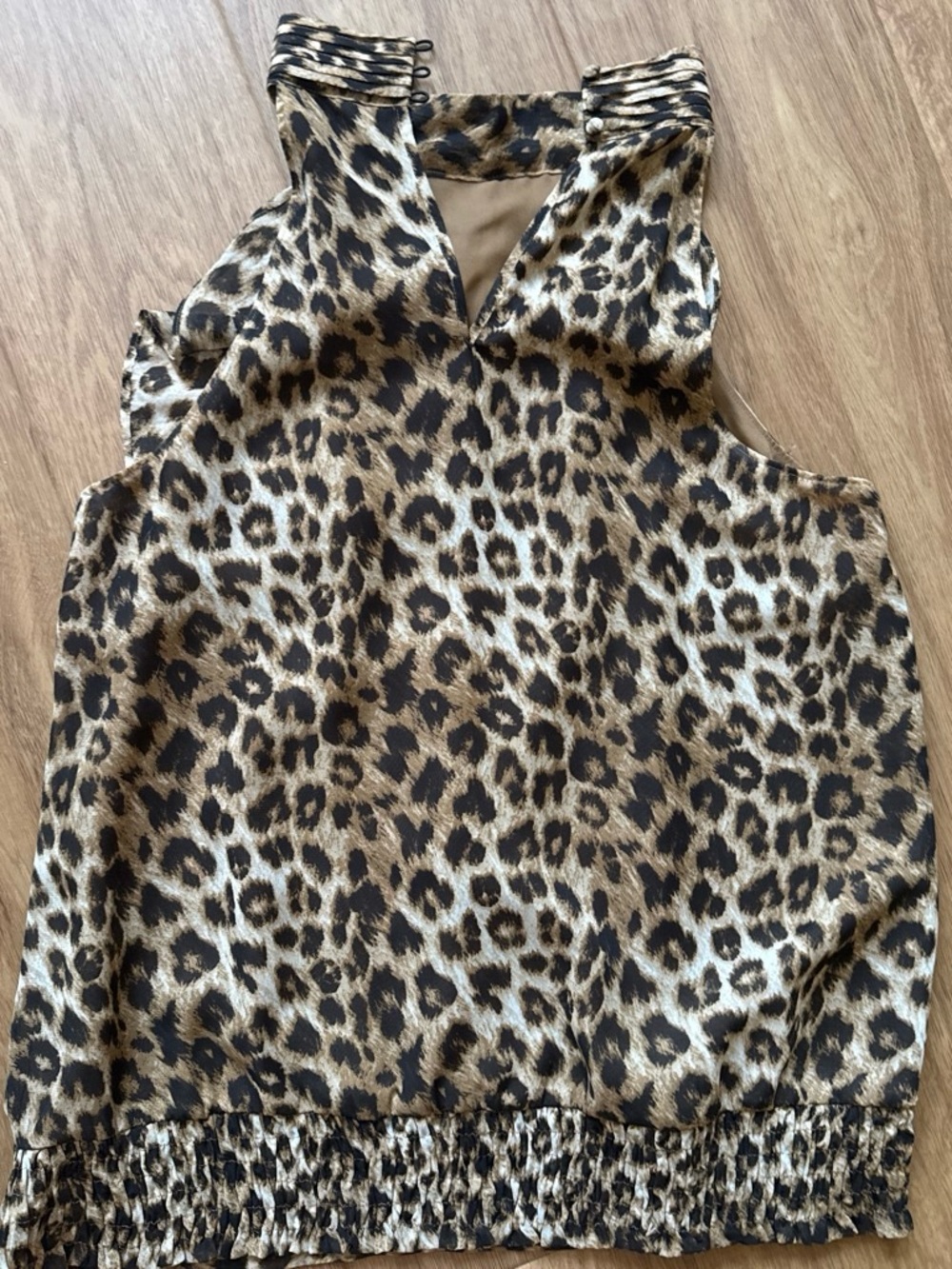 Apt. 9 Leopard Print Ruffle Halter Tank Top - Brown & Black - Picture 2 of 4